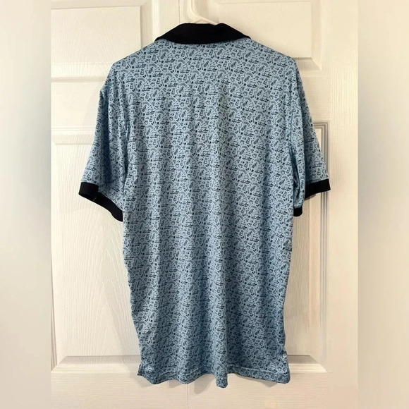 Kenneth Cole Men's M Golf Pattern Lightweight Blue Polo Shirt Wicking UPF 50+ - Picture 4 of 5